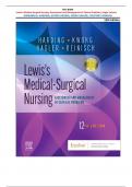 TEST BANK for Lewis&rsquo;s Medical-Surgical Nursing&colon; Assessment and Management of Clinical Problems&comma; 12th Edition &lpar;Single Volume&rpar; by Harding&comma; Kwong&comma; Hagler&comma; and Reinisch &vert;ALL CHAPTERS&vert;