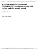 Accuplacer Reading Comprehension COMPREHENSIVE questions answered&comma; 2025 verified graded A&plus; already passed&excl;