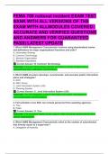 FEMA 700 national incident EXAM TEST  BANK WITH ALL VERSIONS OF THE  EXAM WITH ALLMODULES COVERED &vert;  ACCURATE AND VERIFIED QUESTIONS  AND ANSWERS FOR GUARANTEED PASS&vert; LATEST UPDATE  