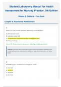 Student Laboratory Manual for Health Assessment for Nursing Practice&comma; 7th Edition Wilson & Giddens - Test Bank Chapter 8&colon; Nutritional Assessment