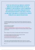 CISI UK FINANCIAL REGULATIONS  &lpar;REGS&rpar; EXAM 2025 WITH ACTUAL  CORRECT QUESTIONS AND VERIFIED  DETAILED ANSWERS &vert;FREQUENTLY  TESTED QUESTIONS AND SOLUTIONS  &vert;ALREADY GRADED A&plus;&vert;NEWEST&vert;LATEST  UPDATE &vert;GUARANTEED PASS