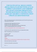 CISI UK FINANCIAL  REGULATIONS  &lpar;REGS&rpar; MOCK EXAM 2025 WITH ACTUAL  CORRECT QUESTIONS AND VERIFIED  DETAILED ANSWERS &vert;FREQUENTLY  TESTED QUESTIONS AND SOLUTIONS  &vert;ALREADY GRADED A&plus;&vert;NEWEST&vert;LATEST  UPDATE &vert;GUARANTEED PASS 