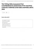 TSA Writing Skills Assessment Test COMPREHENSIVE QUESTIONS WITH MULTIPLE CHOICES &vert;VERIFIED & REVISED ANSWERS &lpar;NEW&rpar; 2025