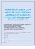 RED CROSS LIFEGUARDING &lpar;3 LATEST  VERSIONS&rpar; EXAM 2025 WITH ACTUAL  CORRECT QUESTIONS AND VERIFIED  DETAILED ANSWERS &vert;FREQUENTLY  TESTED QUESTIONS AND SOLUTIONS  &vert;ALREADY GRADED A&plus;&vert;NEWEST&vert;LATEST  UPDATE &vert;GUARANTEED PASS