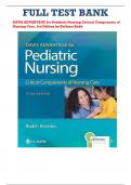 TEST BANK For Davis Advantage for Pediatric Nursing&colon; Critical Components of Nursing Care&comma; 3rd Edition by Kathryn Rudd&comma; All 1-22 Chapters Covered &comma;Latest Edition&vert;&vert; WITH RATIONALES&excl;&excl;