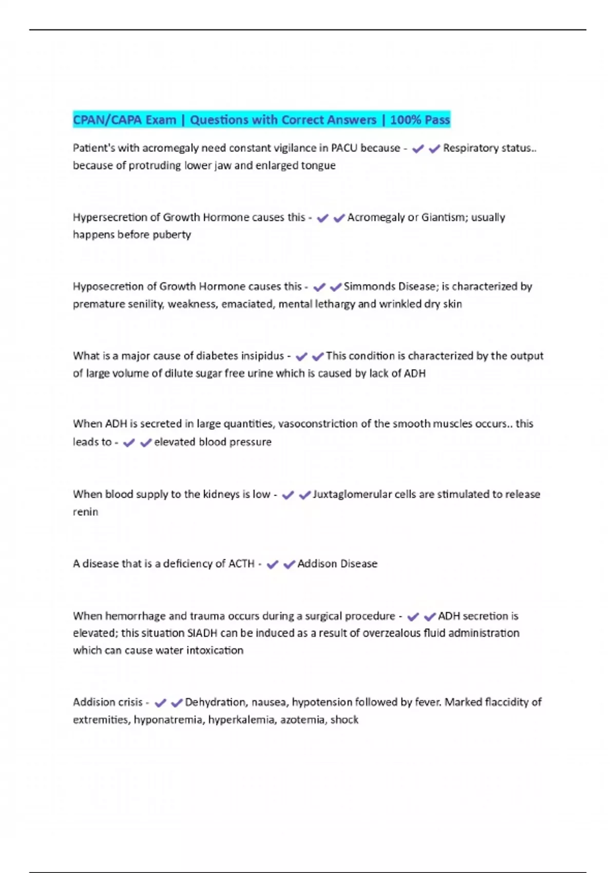 CPAN/CAPA Exam | Questions with Correct Answers | 100% Pass - CPAN/CAPA ...