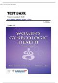 TEST BANK FOR Women's Gynecologic Health 3rd Edition by Kerri Durnell Schuiling & Frances E&period; Likis &comma; ISBN&colon; 9781284076028 Chapter 1-32 &vert;All Chapters Verified&vert; Guide A&plus;