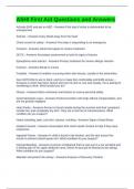 ASHI First Aid Questions and Answers