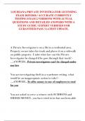 LOUISIANA PRIVATE INVESTIGATOR LICENSING  EXAM 2025&sol;2026 &sol; ACCURATE CURRENTLY  TESTING EXAM 2 VERSIONS WITH ACTUAL  QUESTIONS AND DETAILED ANSWERS WITH A  STUDY GUIDE &sol; EXPERT VERIFIED FOR  GURANTEED PASS &sol; LATEST UPDATE&period;