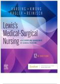 Test Bank Lewis Medical-Surgical Nursing&colon; Assessment and Management of Clinical Problems 12th Edition By Harding & Kwong