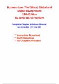 Business Law&colon; The Ethical&comma; Global&comma; and Digital Environment 18th Edition - Solutions Manual by Jamie Darin Prenkert&comma; A&period; James Barnes&comma; Joshua E&period; Perry&comma; Todd Haugh&comma; & Abbey R&period; Stemler &lpar;ISBN&colon; 9781260736892&rpar;