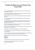 Florida Vet Med Laws and Rules Final   Exam 2025