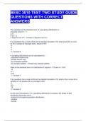 BESC 3010 TEST TWO STUDY GUIDE QUESTIONS WITH CORRECT ANSWERS 