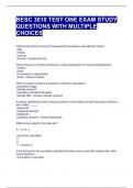 BESC 3010 TEST ONE EXAM STUDY QUESTIONS WITH MULTIPLE CHOICES 