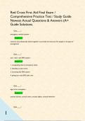 Red Cross First Aid Final Exam &sol; Comprehensive Practice Test &sol; Study Guide Newest Actual Questions & Answers &lpar;A&plus; Guide Solutions&period;         Quiz&lowbar;&lowbar;&lowbar;&lowbar;&quest; emergency medical system -           Answer network of professionals linked together to provide the best ca