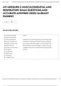 ATI MEDSURG 2 MUSCULOSKELETAL AND RESPIRATORY EXAM QUESTIONS AND ACCURATE ANSWERS &lpar;2025&rpar; &vert;ALREADY PASSED&excl;&excl;