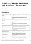 Alcohol ACTUAL EXAM &lpar;2025&rpar; 100&percnt;VERIFIED &vert; QUESTIONS AND ANSWERS &vert; GRADED A&plus;&period;