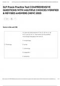 SLP Praxis Practice Test COMPREHENSIVE QUESTIONS WITH MULTIPLE CHOICES &vert;VERIFIED & REVISED ANSWERS &lpar;NEW&rpar; 2025