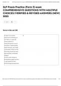 SLP Praxis Practice &lpar;Form 3&rpar; exam COMPREHENSIVE QUESTIONS WITH MULTIPLE CHOICES &vert;VERIFIED & REVISED ANSWERS &lpar;NEW&rpar; 2025