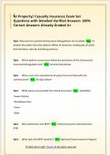 NJ Property&sol; Casualty Insurance Exam Set  Questions with Detailed Verified Answers 100&percnt;  Correct Answers Already Graded A&plus;
