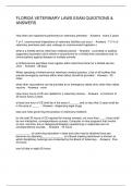 FLORIDA VETERINARY LAWS EXAM QUESTIONS & ANSWERS