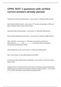 CPPA TEST 1 questions with verified correct answers already passed