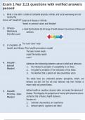 Exam 1 Nur 1111 questions with verified answers passed