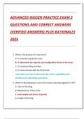 ADVANCED RIGGER PRACTICE EXAM 2 QUESTIONS AND CORRECT ANSWERS  &lpar;VERIFIED ANSWERS&rpar; PLUS RATIONALES  2025