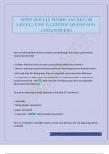 ASWB SOCIAL WORK BACHELOR LEVEL &sol; LSW EXAM 2025 QUESTIONS AND ANSWERS