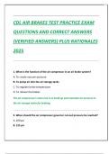 CDL AIR BRAKES TEST PRACTICE EXAM  QUESTIONS AND CORRECT ANSWERS  &lpar;VERIFIED ANSWERS&rpar; PLUS RATIONALES  2025