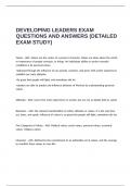 DEVELOPING LEADERS EXAM QUESTIONS AND ANSWERS &lpar;DETAILED EXAM STUDY&rpar;