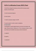 SLPA Certification  &lpar;2025&rpar; Final Exam&colon; Premium Practice Questions & Solutions