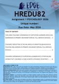 HREDU82 Assignment 1 PSYCHOLOGY &lpar;DETAILED ANSWERS&rpar; 2026 - DISTINCTION GUARANTEE