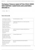 Workplace Violence Latest ACTUAL EXAM &lpar;2025&rpar; 100&percnt;VERIFIED &vert; QUESTIONS AND ANSWERS &vert; GRADED A&plus;&period;