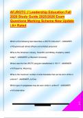 AFJROTC &sol;&sol; Leadership Education Fall  2020 Study Guide 2025&sol;2026 Exam  Questions Marking Scheme New Update  &vert; A&plus; Rated 