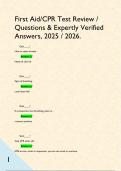 First Aid&sol;CPR Test Review &sol; Questions & Expertly Verified Answers&comma; 2025 &sol; 2026&period;         Quiz&lowbar;&lowbar;&lowbar;&lowbar;&quest; How to open airways -           Answer Head tilt chin lift          Quiz&lowbar;&lowbar;&lowbar;&lowbar;&quest; Signs of breathing -           Answer Look listen feel          Quiz&lowbar;&lowbar;&lowbar;&lowbar;&quest; If un
