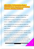 LSUS MHA 710 Economics Exam 1  2025&sol;2026 Exam Questions and Verified  Answers &vert; Already Graded A&plus;