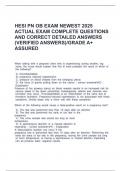 HESI PN OB EXAM NEWEST 2025 ACTUAL EXAM COMPLETE QUESTIONS AND CORRECT DETAILED ANSWERS &lpar;VERIFIED ANSWERS&rpar;&sol;GRADE A&plus; ASSURED