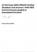 AZ 104 Exam 2025 UPDATE Verified Questions And Answers &vert; With 100&percnt; Correct Answers graded A&plus; Guaranteed Success&excl;&excl;