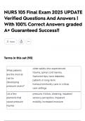 NURS 105 Final Exam 2025 UPDATE Verified Questions And Answers &vert; With 100&percnt; Correct Answers graded A&plus; Guaranteed Success&excl;&excl;
