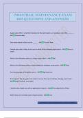 INDUSTRIAL MAINTENANCE EXAM 2025 QUESTIONS AND ANSWERS