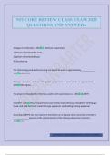 NFI CORE REVIEW CLASS EXAM 2025 QUESTIONS AND ANSWERS