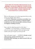 CLEET PRIVATE INVESTIGATOR LICENSING EXAM  2025&sol;2026 &sol; ACCURATE CURRENTLY TESTING EXAM  WITH ACTUAL QUESTIONS AND DETAILED ANSWERS  WITH A STUDY GUIDE &sol; EXPERT VERIFIED FOR  GURANTEED PASS &sol; LATEST UPDATE&period;