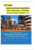  Business and Society&colon; Stakeholders&comma; Ethics&comma; Public Policy&comma; 17th Edition &ndash; Lawrence & Weber &lpar;Chapters 1&ndash;19 Test Bank&rpar;