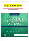 TEST BANK FOR&colon; Toward Healthy Aging&colon; Human Needs and Nursing Response 11th Edition by Theris A&period; Touhy  Latest Update&period;