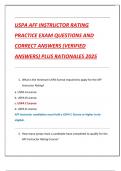 USPA AFF INSTRUCTOR RATING  PRACTICE EXAM QUESTIONS AND  CORRECT ANSWERS &lpar;VERIFIED  ANSWERS&rpar; PLUS RATIONALES 2025