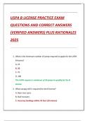 USPA B LICENSE PRACTICE EXAM QUESTIONS AND CORRECT ANSWERS  &lpar;VERIFIED ANSWERS&rpar; PLUS RATIONALES  2025
