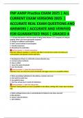 FNP AANP Practice EXAM 2025 &vert; ALL   CURRENT EXAM VERSIONS 2025  &vert;   ACCURATE REAL EXAM QUESTIONS AND   ANSWERS &vert; ACCURATE AND VERIFIED  FOR GUARANTEED PASS &vert; GRADED A  