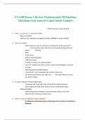 CS 6400 Exam 1 Review Fundamentals Of Database Questions And Answers Latest Study Updates