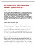 APhA Immunization Self-Study Evaluation Questions and Correct Answers